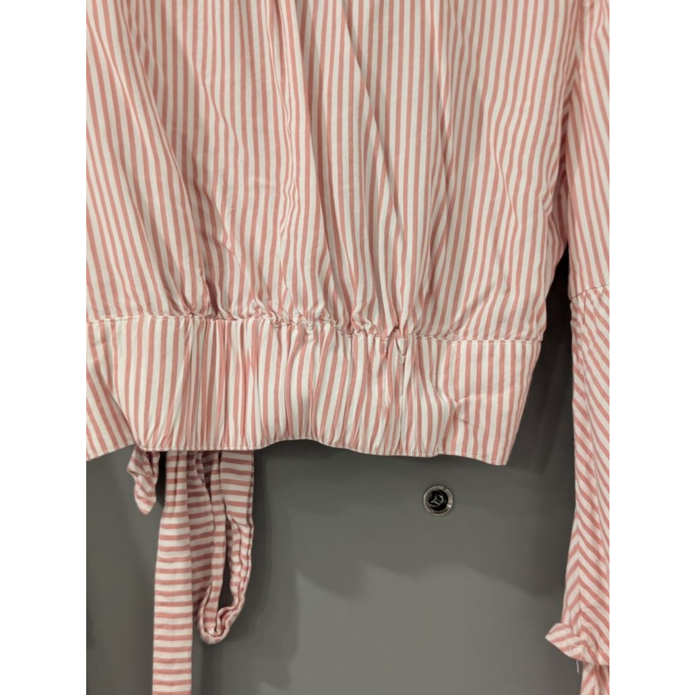Women's JACK by BB DAKOTA Pink & White Striped Blouse M - Picture 7 of 9